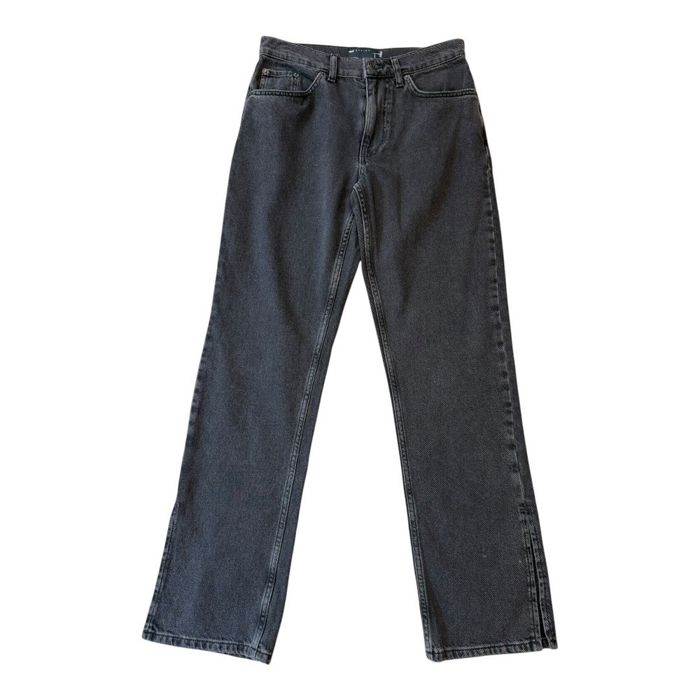 ASOS Design Black Gray Wash Straight Leg Jeans Women's Size 25/32 High Rise NWOT